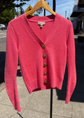 BURBERRY London England V-Neck Cardigan 100% Cashmere Small-P.