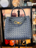TIFFANY & FRED Blue Woven Leather Mini Top Handle Bag