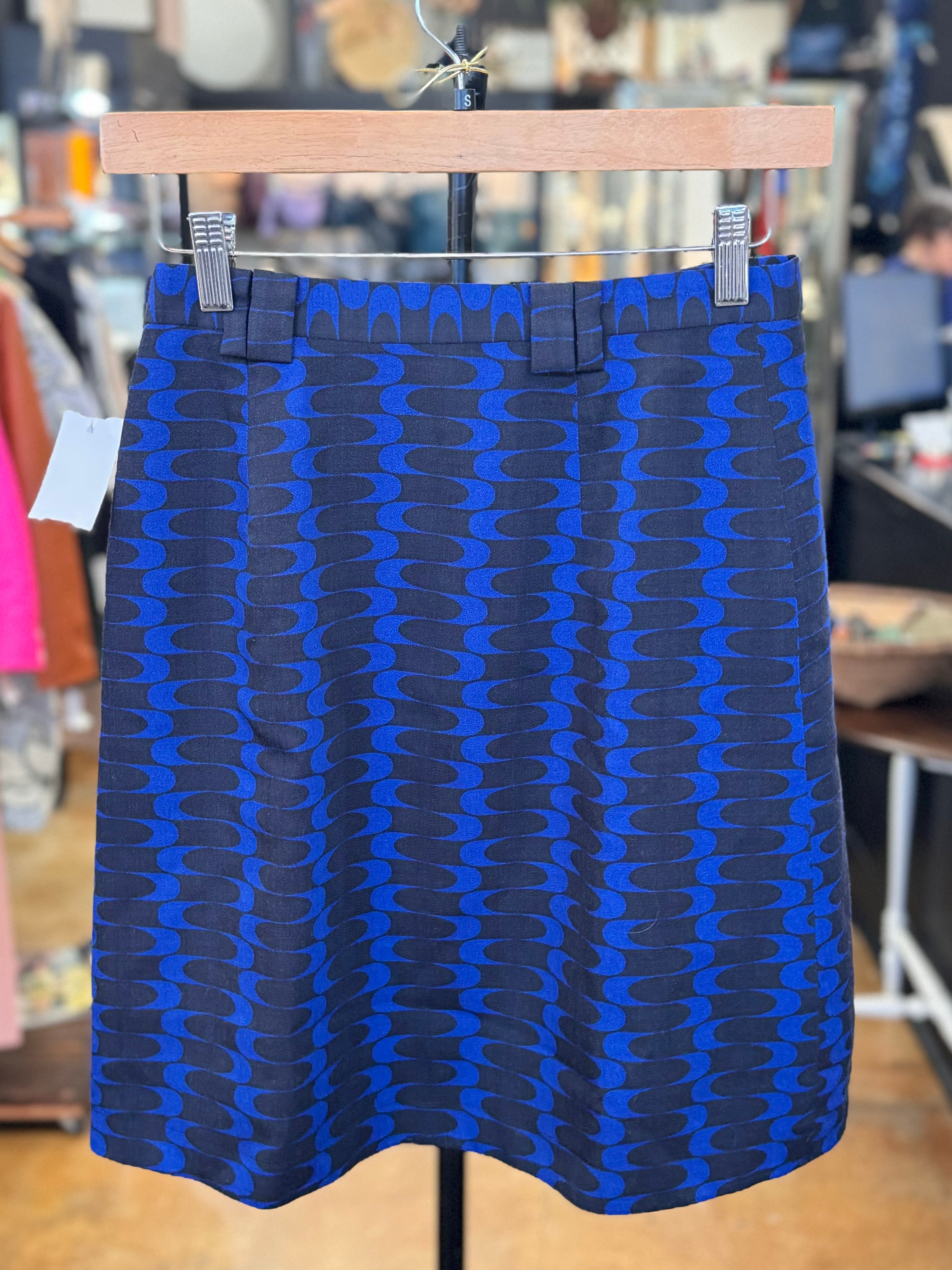 Vintage VERSACE Black & Blue Mini Skirt Sz. 28