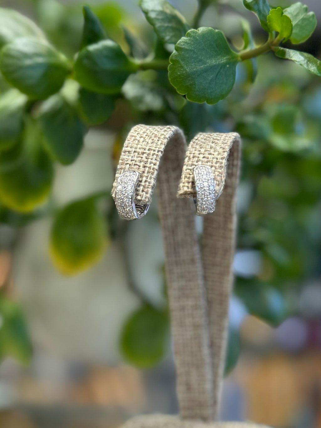 SOLD! Roberto Coin 18K Gold Diamond 3 Row Huggie Hoop Earrings