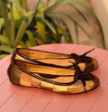 COACH Brown Y2K Vintage Suede Leather Jasmine Patchwork Flats Sz. 7.5