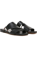 VINCE. Black Leather Dylan Slide Sandals Sz. 8
