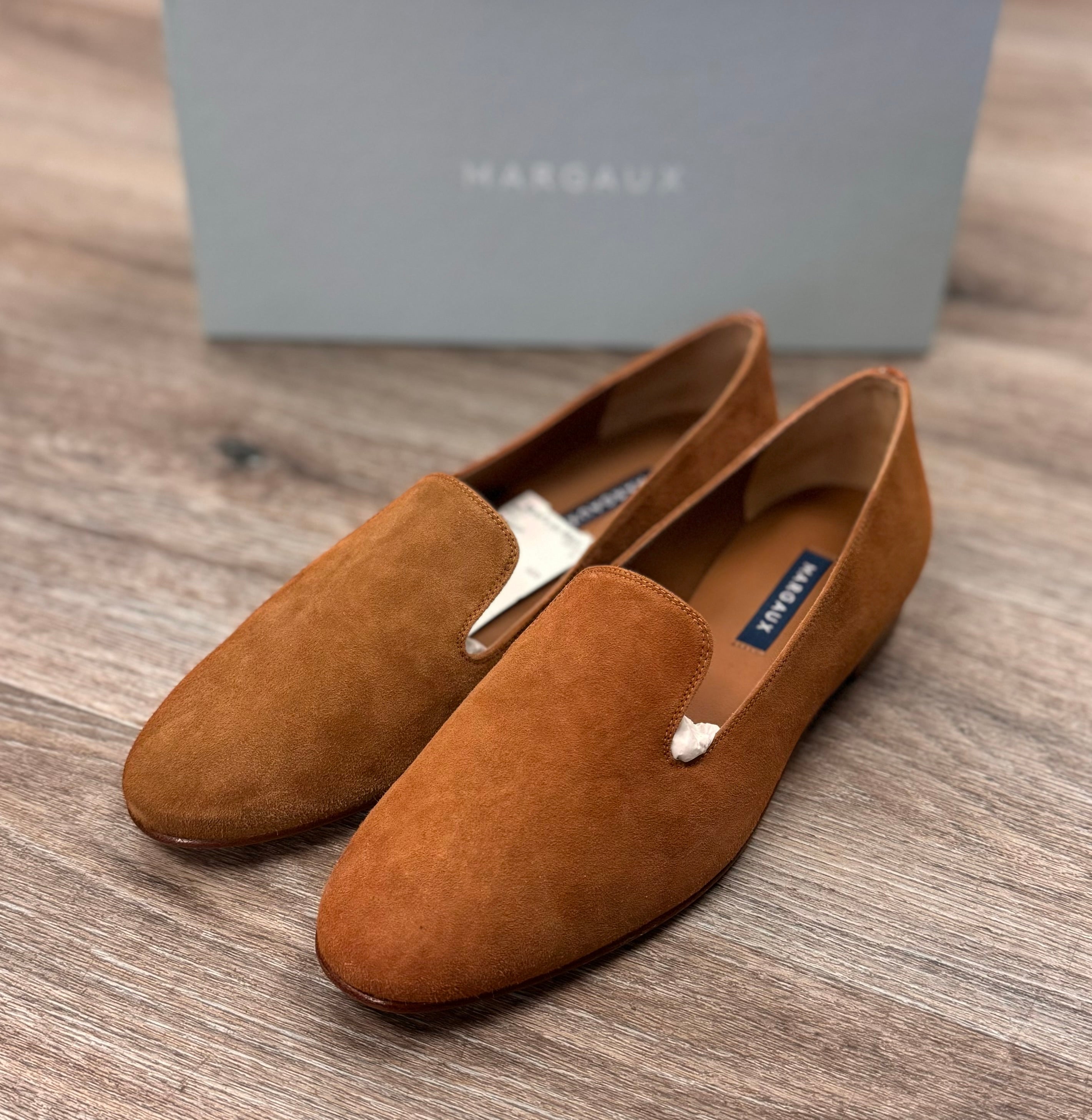 MARGAUX Brown Suede The Loafer Shoes Sz. 38 / 7 NEW!