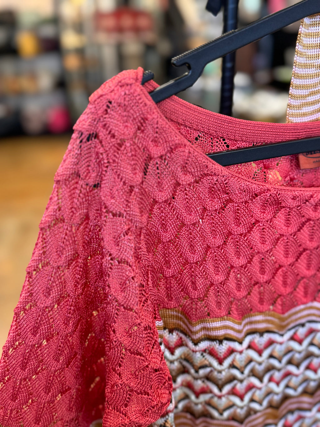 MISSONI Pink Knit 90’s Vintage Short Sleeve Sweater Sz. S/M