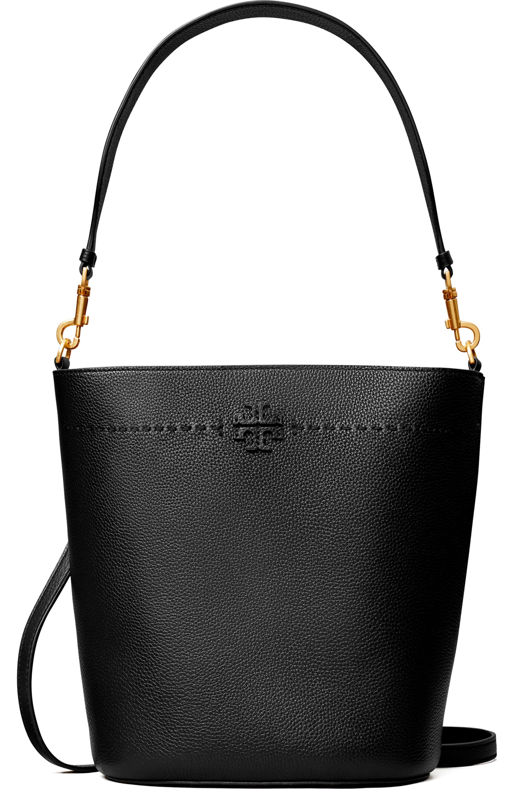 SOLD! TORY BURCH McGraw Black Leather Bucket Bag - New!