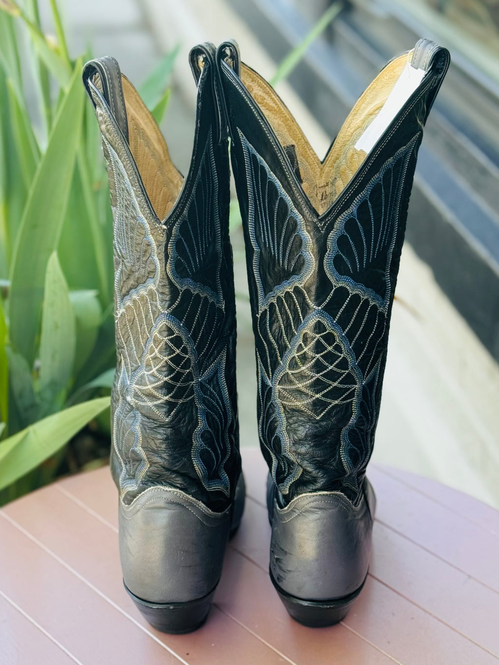 Tony Lama Black Leather Areli Western Boots Sz. 7 1/2