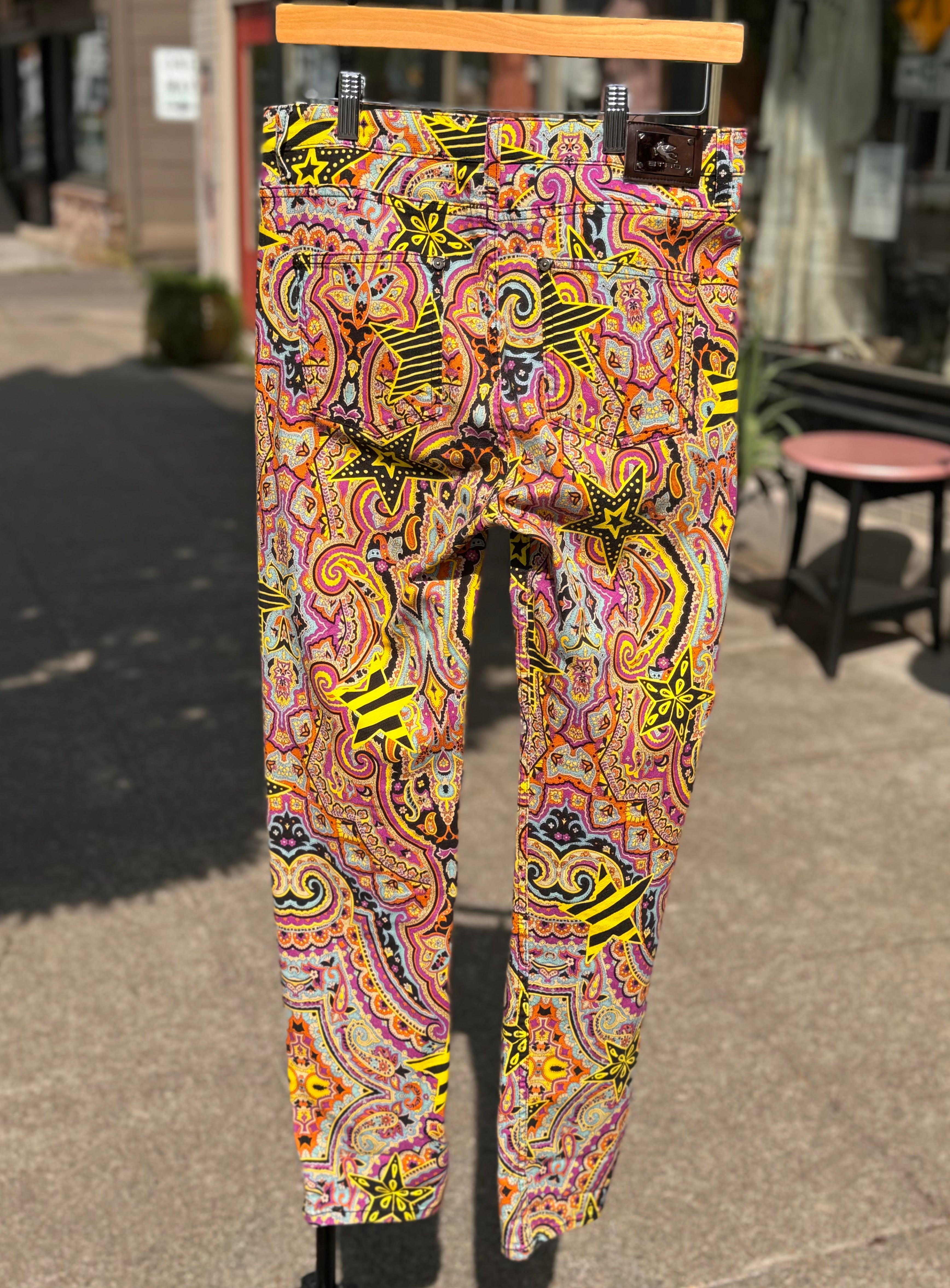 ETRO Multi-Color Rock Paisley Pants Sz. 29