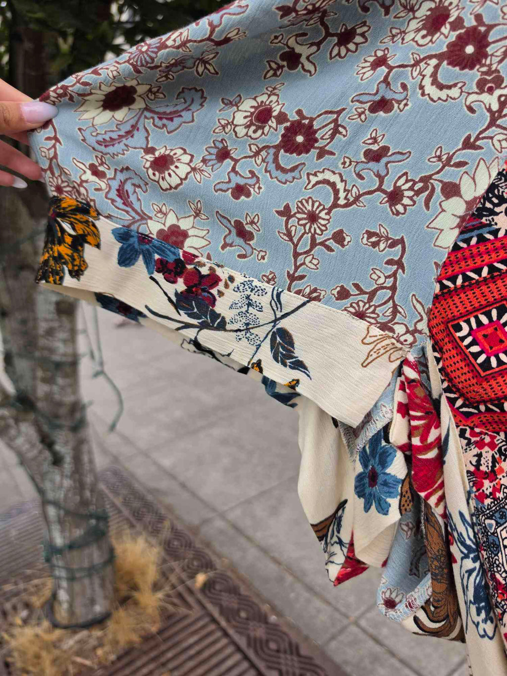 umgee Boho Longsleeve Patchwork Floral Kimono Sz. S/M