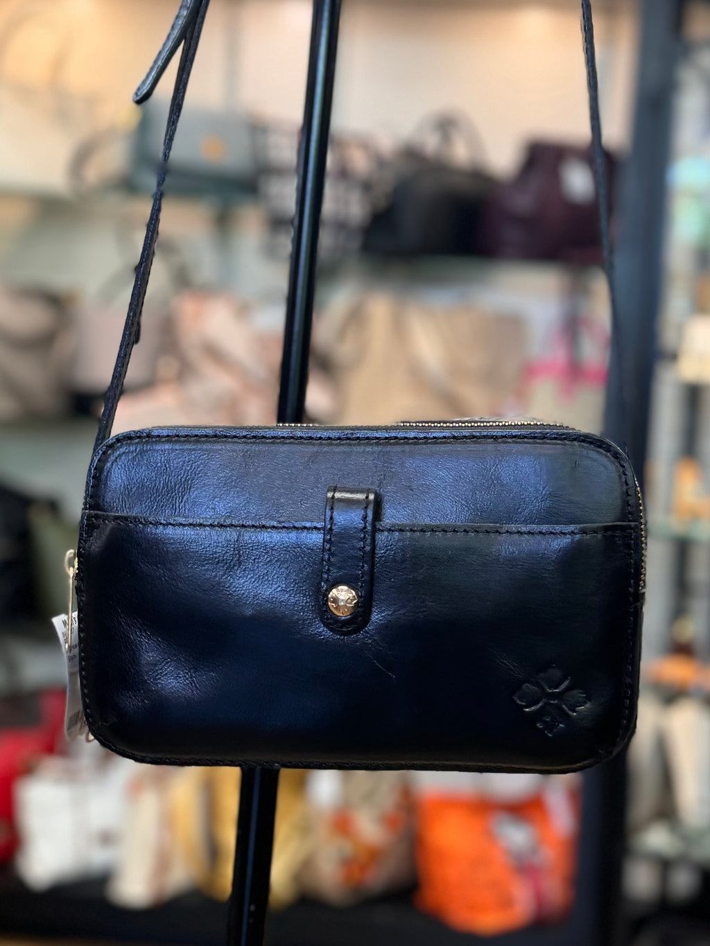 Patricia Nash Black Leather Alessa Crossbody Bag