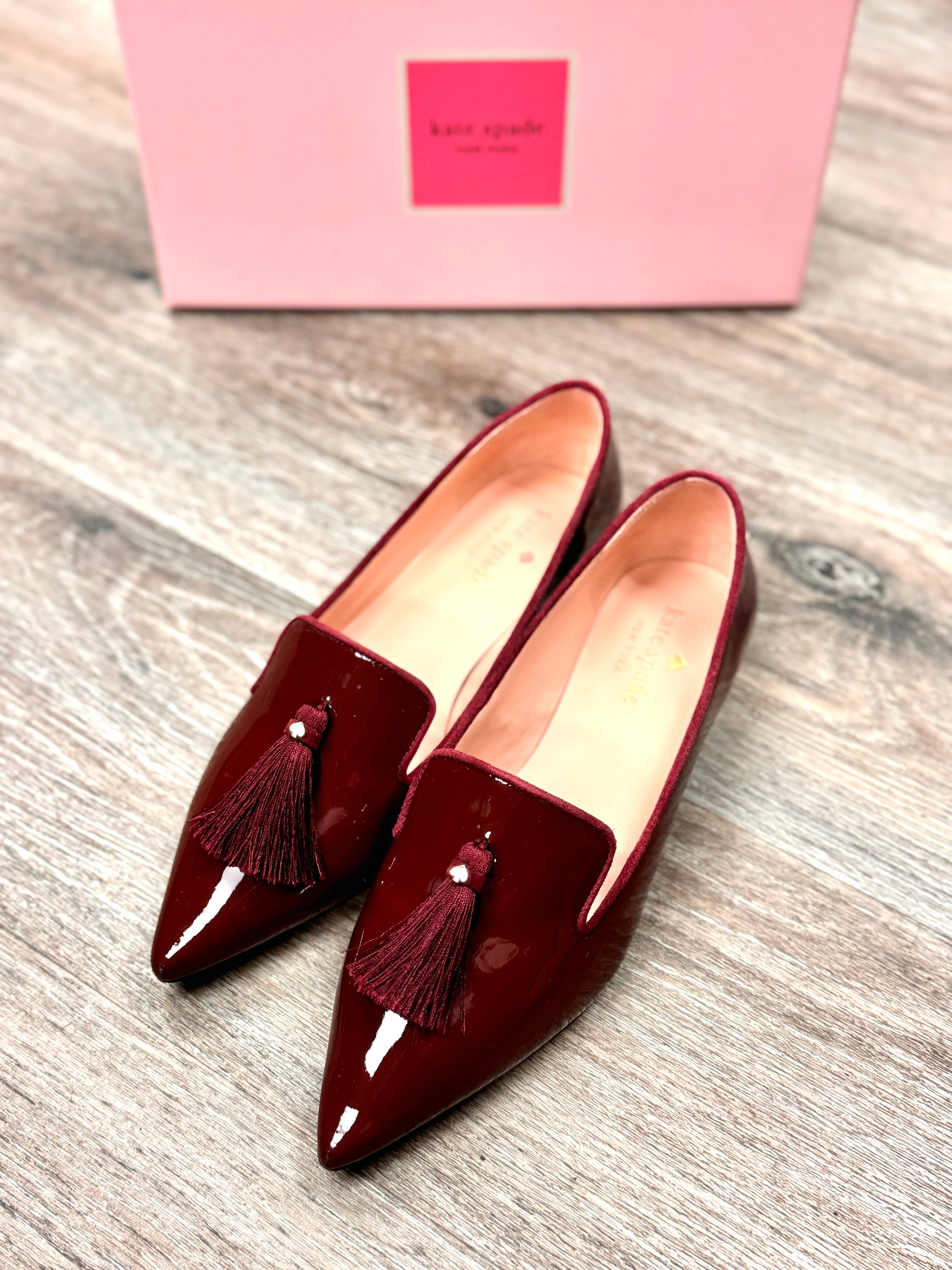 Kate Spade Patent Leather Madyson Pointed Toe Flats Sz. 7 1/2 w/Box