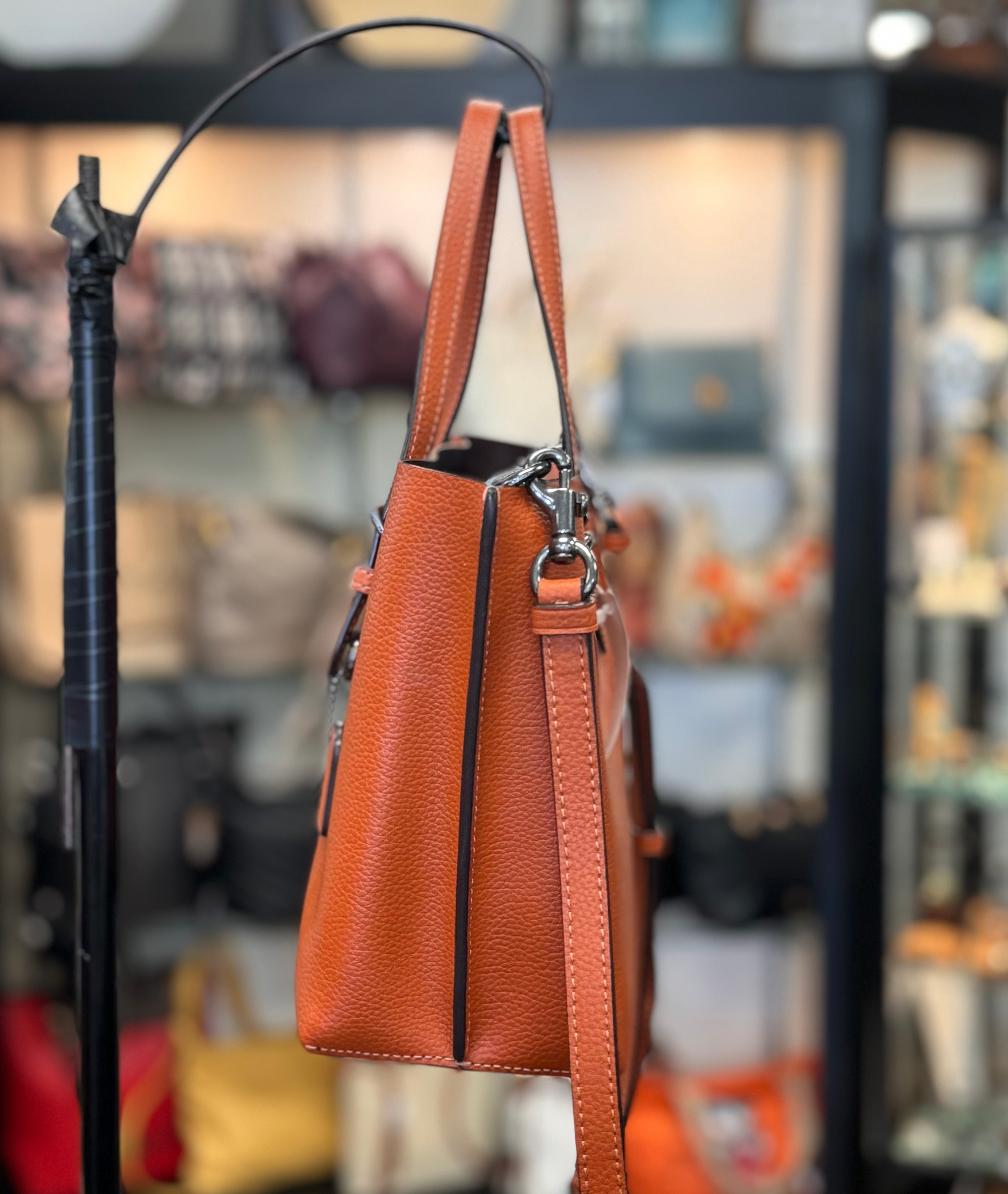 SOLD! COACH Orange Leather Mollie Crossbody Bag Satchel