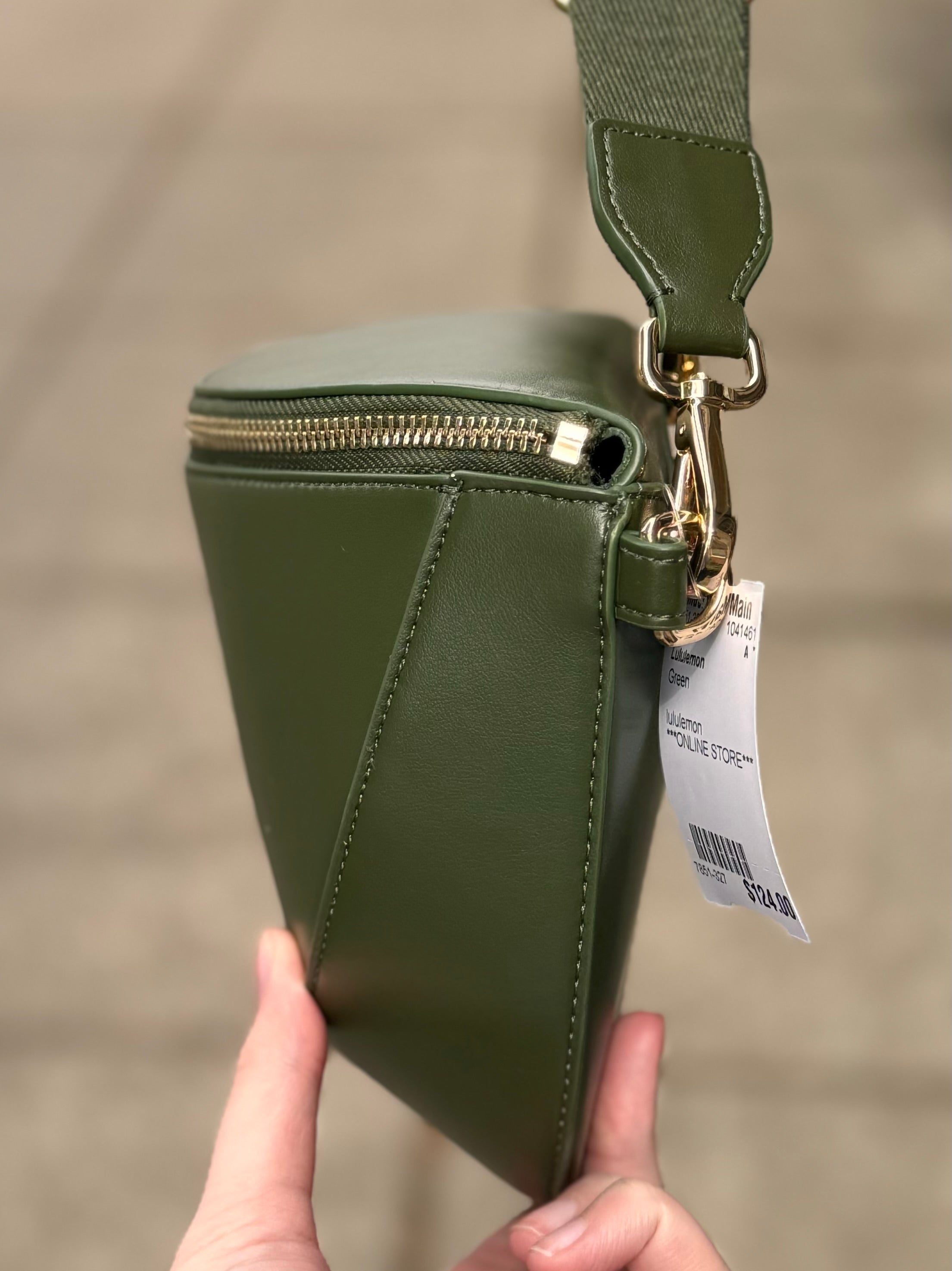 SOLD! lululemon Cactus Leather Green Crossbody Bag