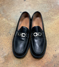 SALVATORE FERRAGAMO Men’s Black Leather David Gancini Bit Loafers Sz. 9 1/2