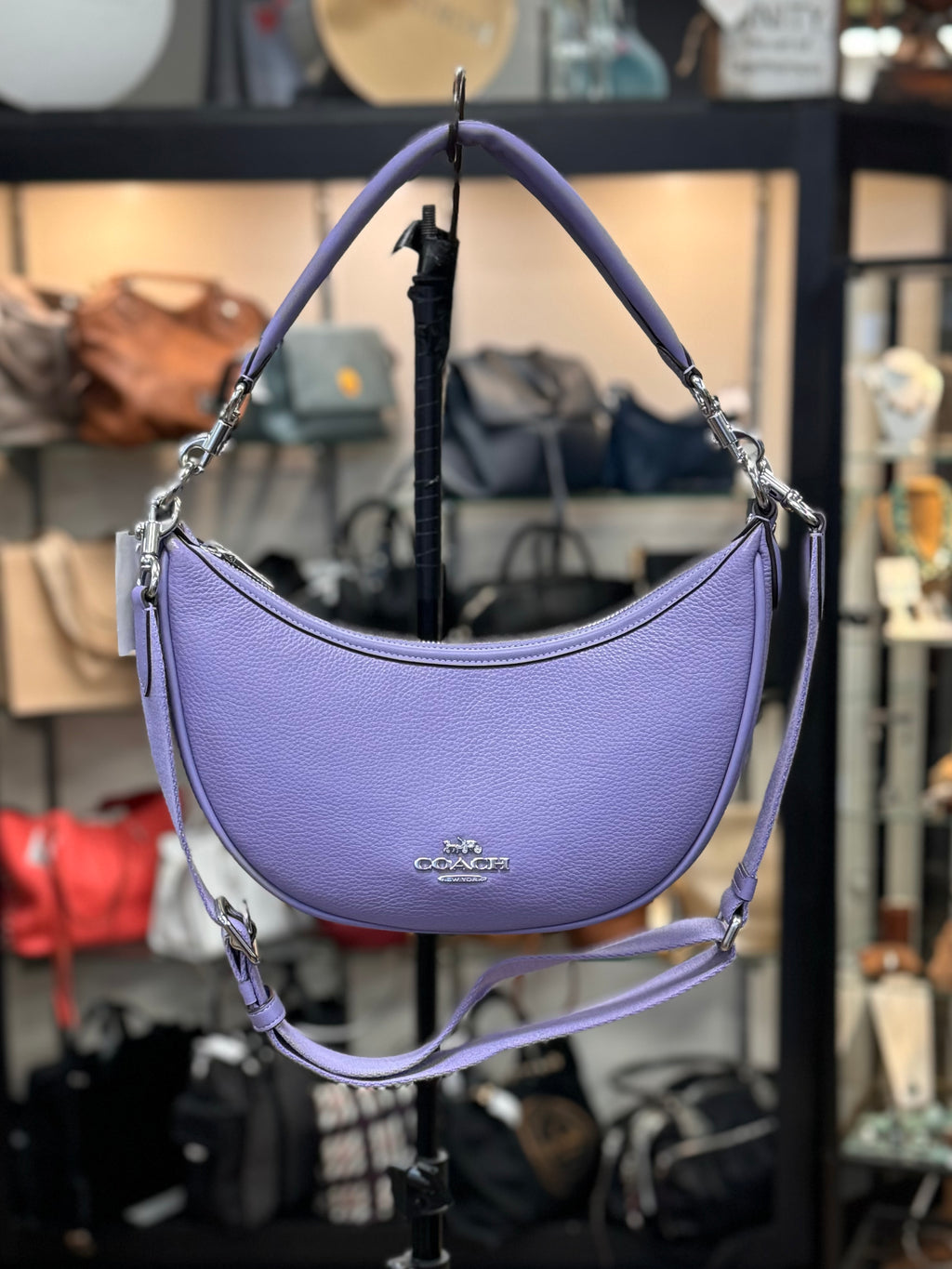 COACH Aria Purple Leather Shoulder Bag NEW!