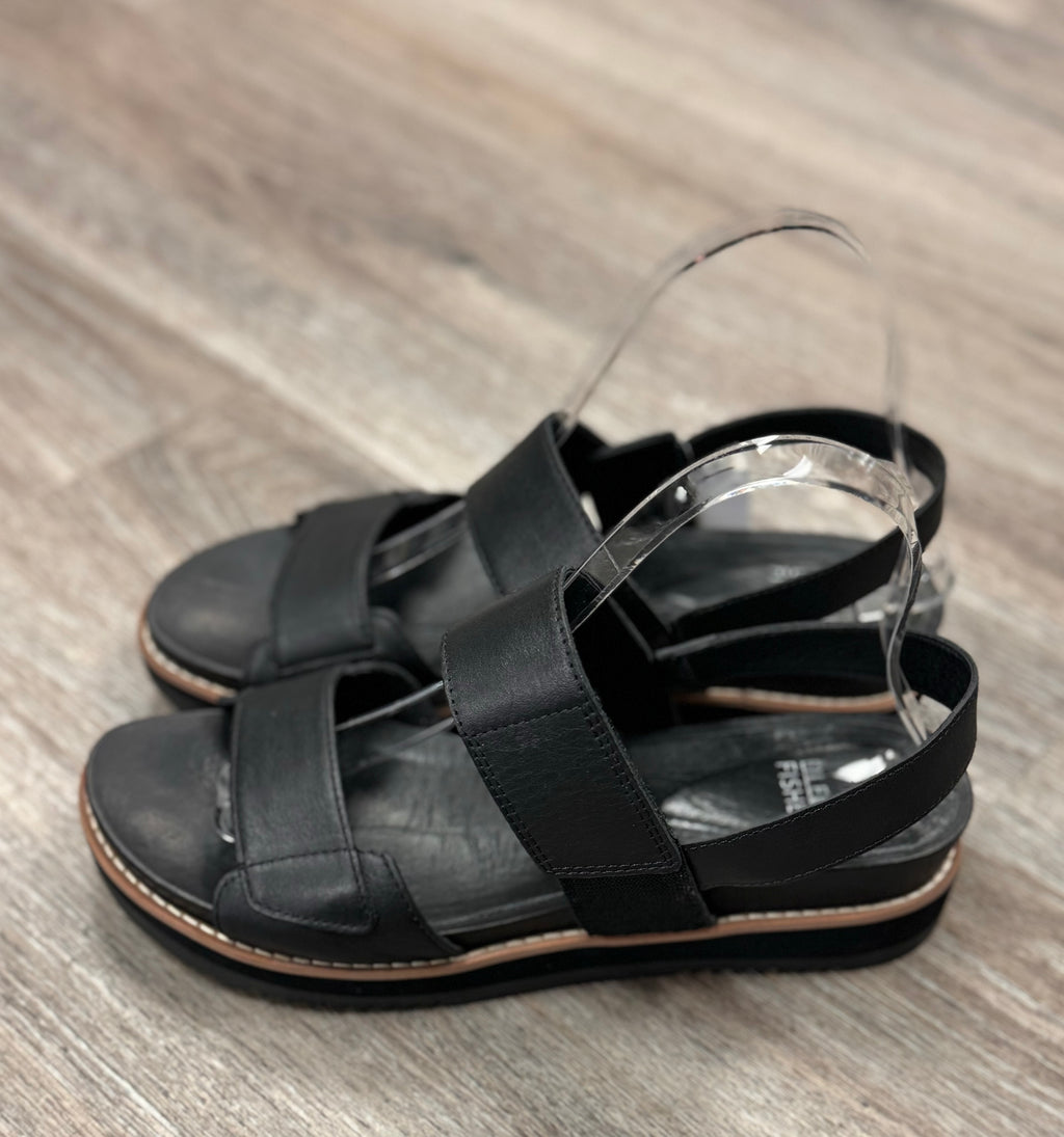 EILEEN FISHER Black Slingback Leather Sandals Sz. 8