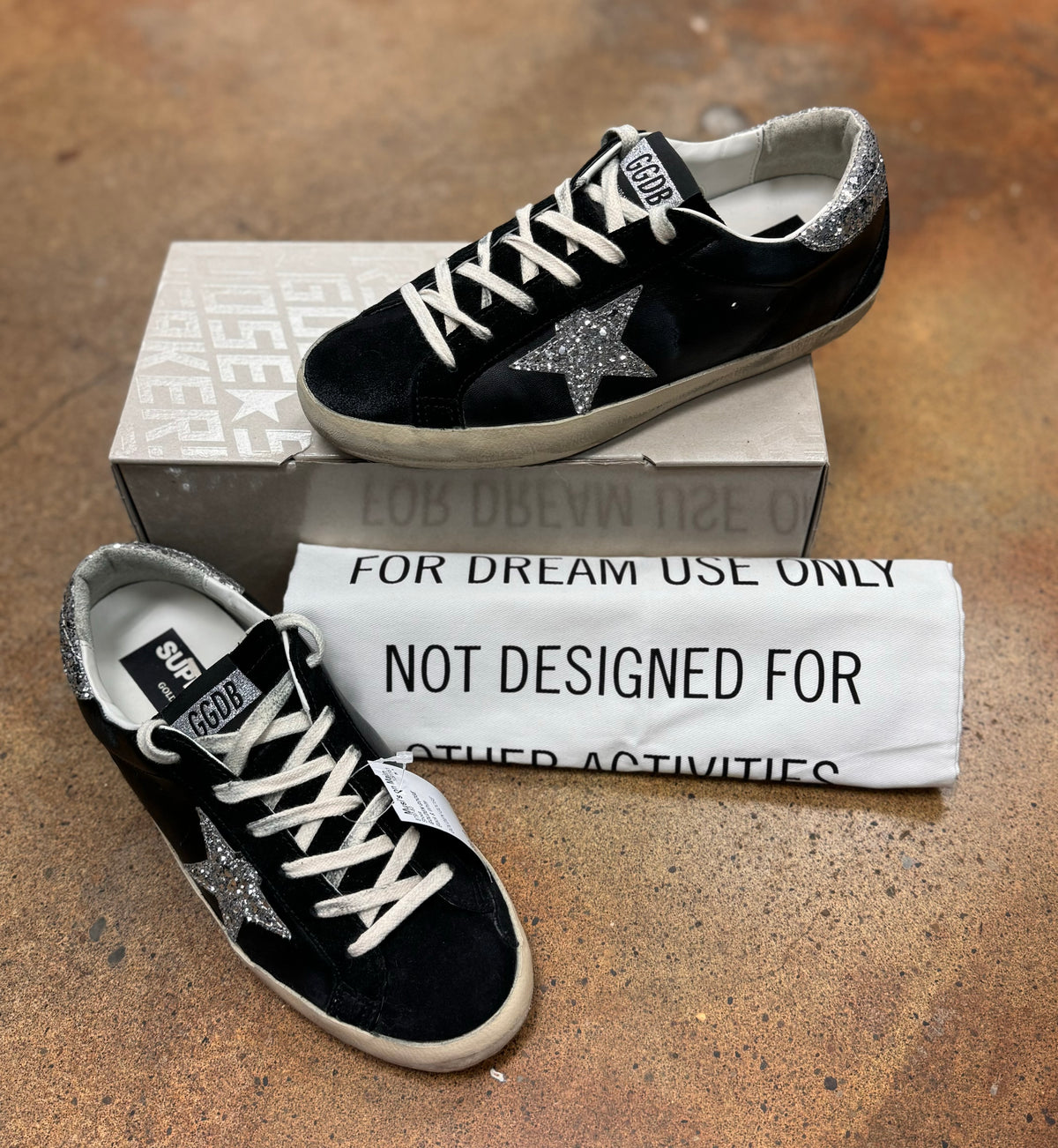 GOLDEN GOOSE Super Star Low Top Glitter Sneaker Sz. 39 / 9