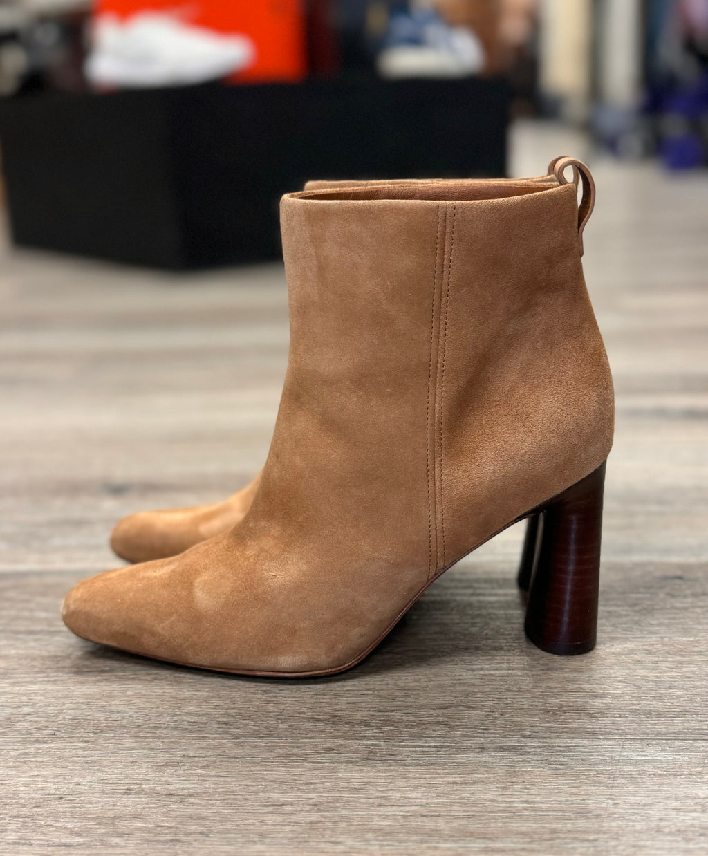 VINCE. Suede Heeled Ankle Boots Sz. 38.5 / 8