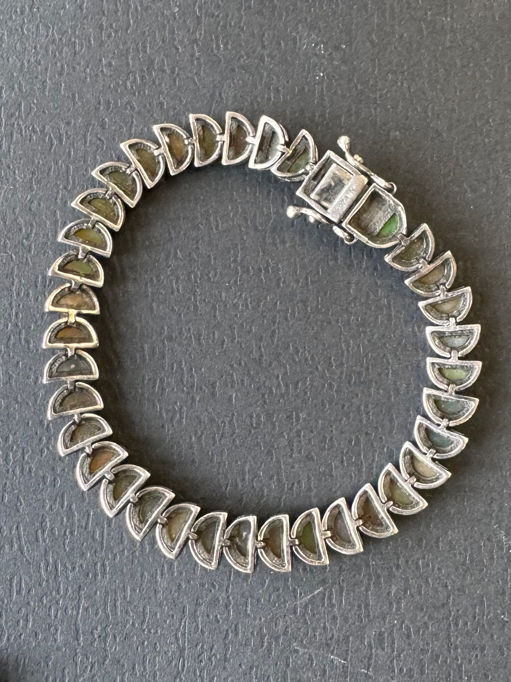 NAKARD Sterling Silver Ethiopian Opal Tennis Bracelet