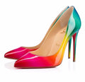 Christian LouBoutin Patent Leather Pigalle Follies Rainbow Ombré Heels Sz. 39 / 9 NEW!