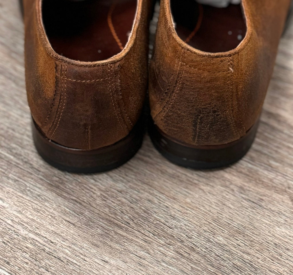 Men's BOSS Brown Leather Embroidered Lace Up Oxford Shoes Sz. 43