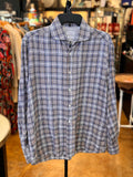 BRUNELLO CUCINELLI Brown Flannel Button Up Linen Shirt Medium