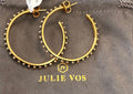 SOLD! JULIE VOS 24K Gold Plated Studded Hoop Earrings