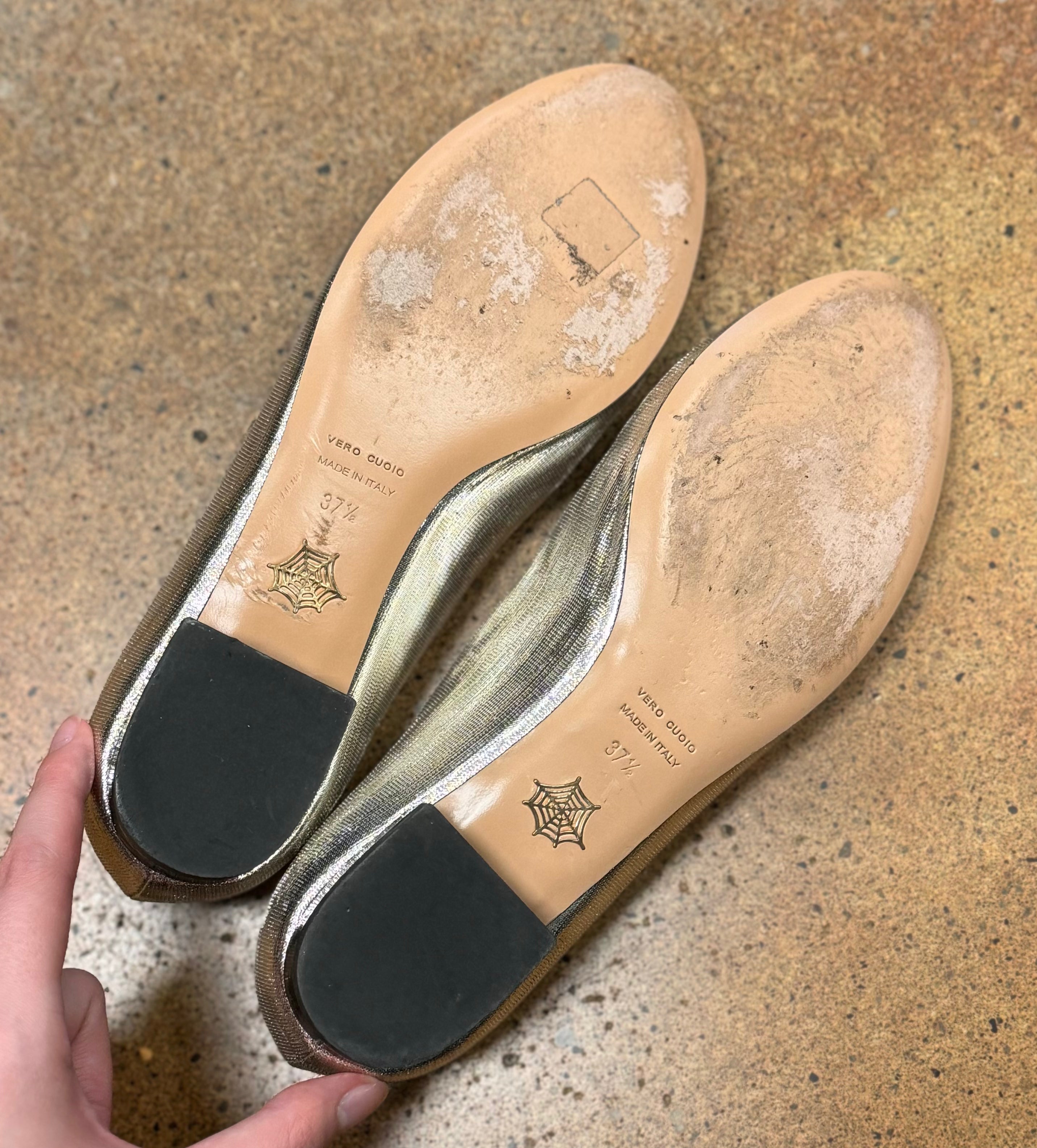 Charlotte Olympia x KISS Silver Kitty Ballet Flats Sz. 37 1/2