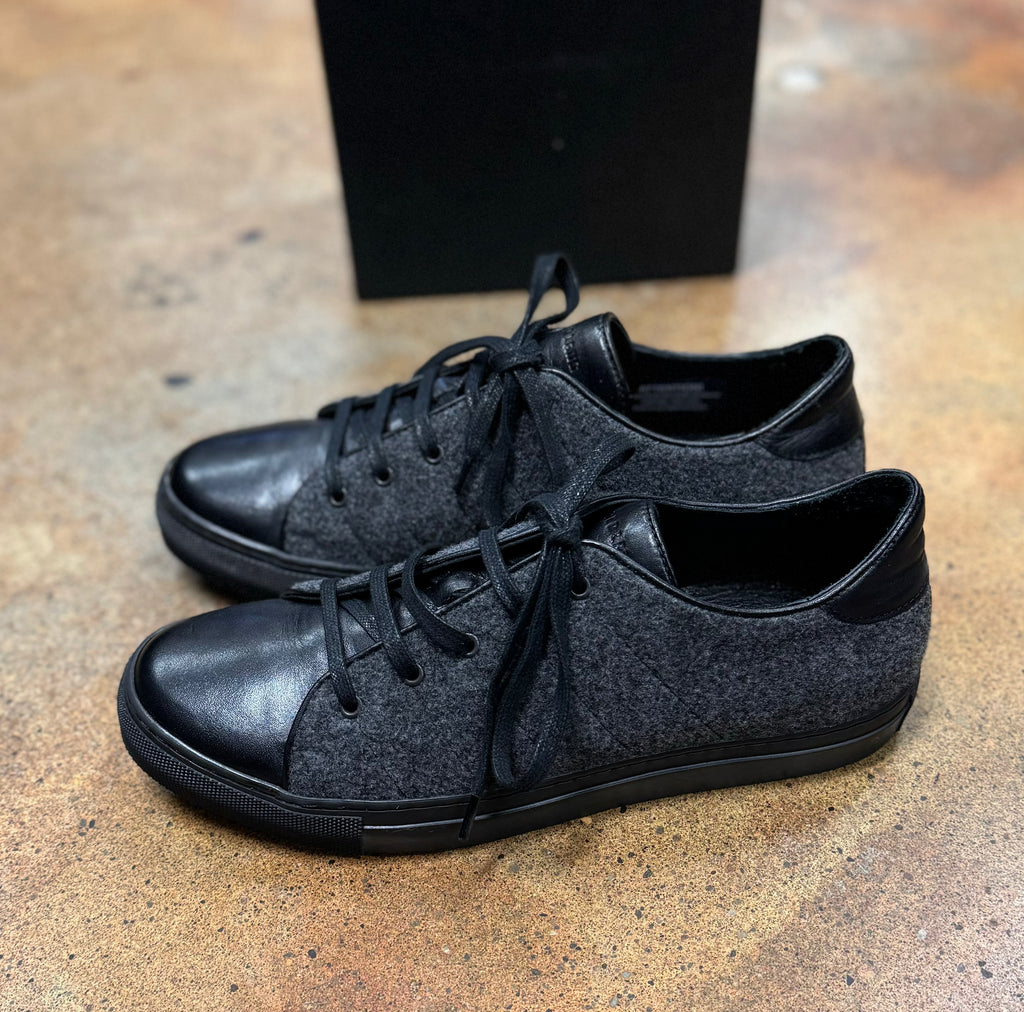 JARED LANG Grey Wool & Leather Lace Up Sneakers Sz. 40 w/Box