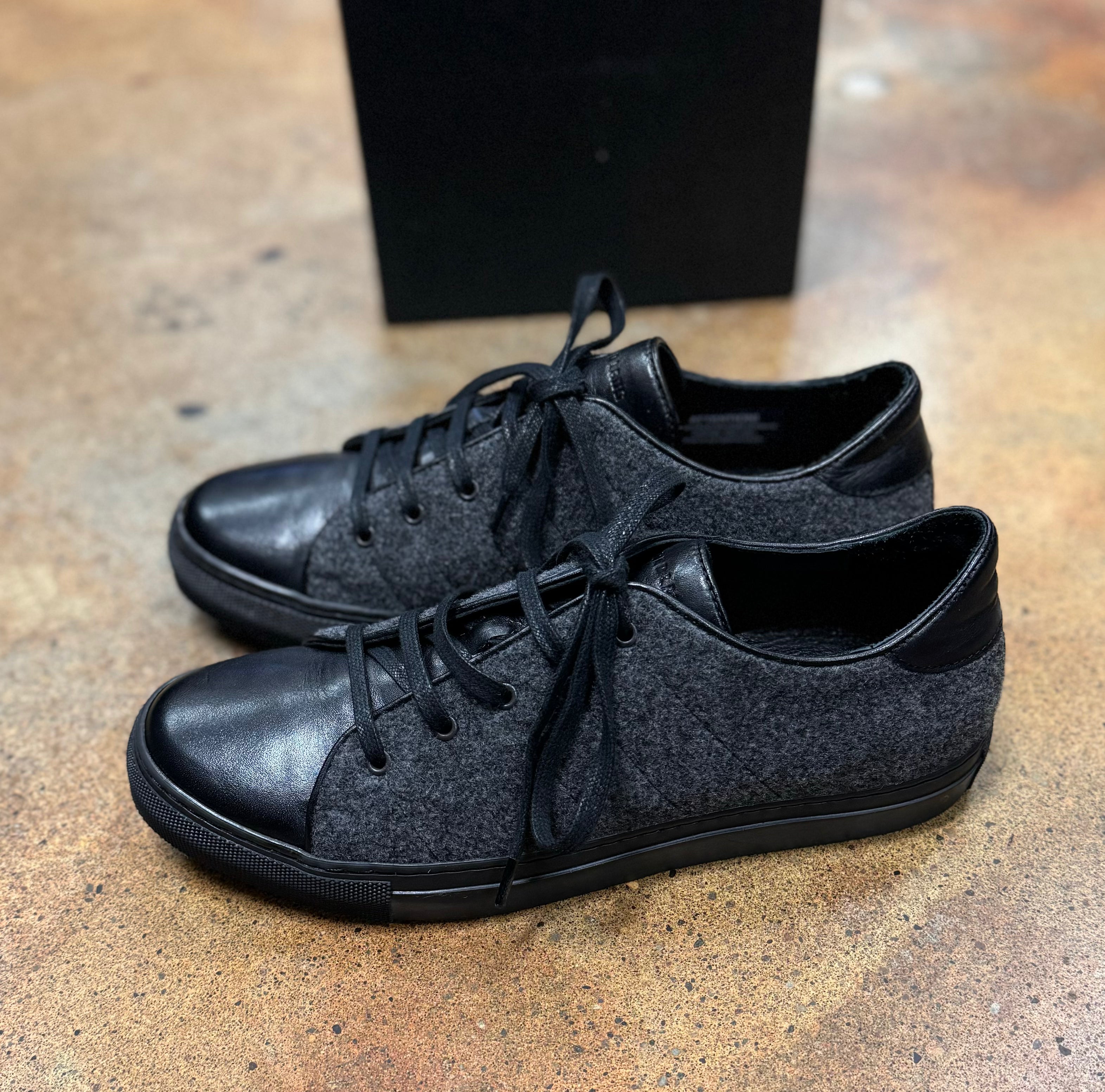 JARED LANG Grey Wool & Leather Lace Up Sneakers Sz. 40 w/Box