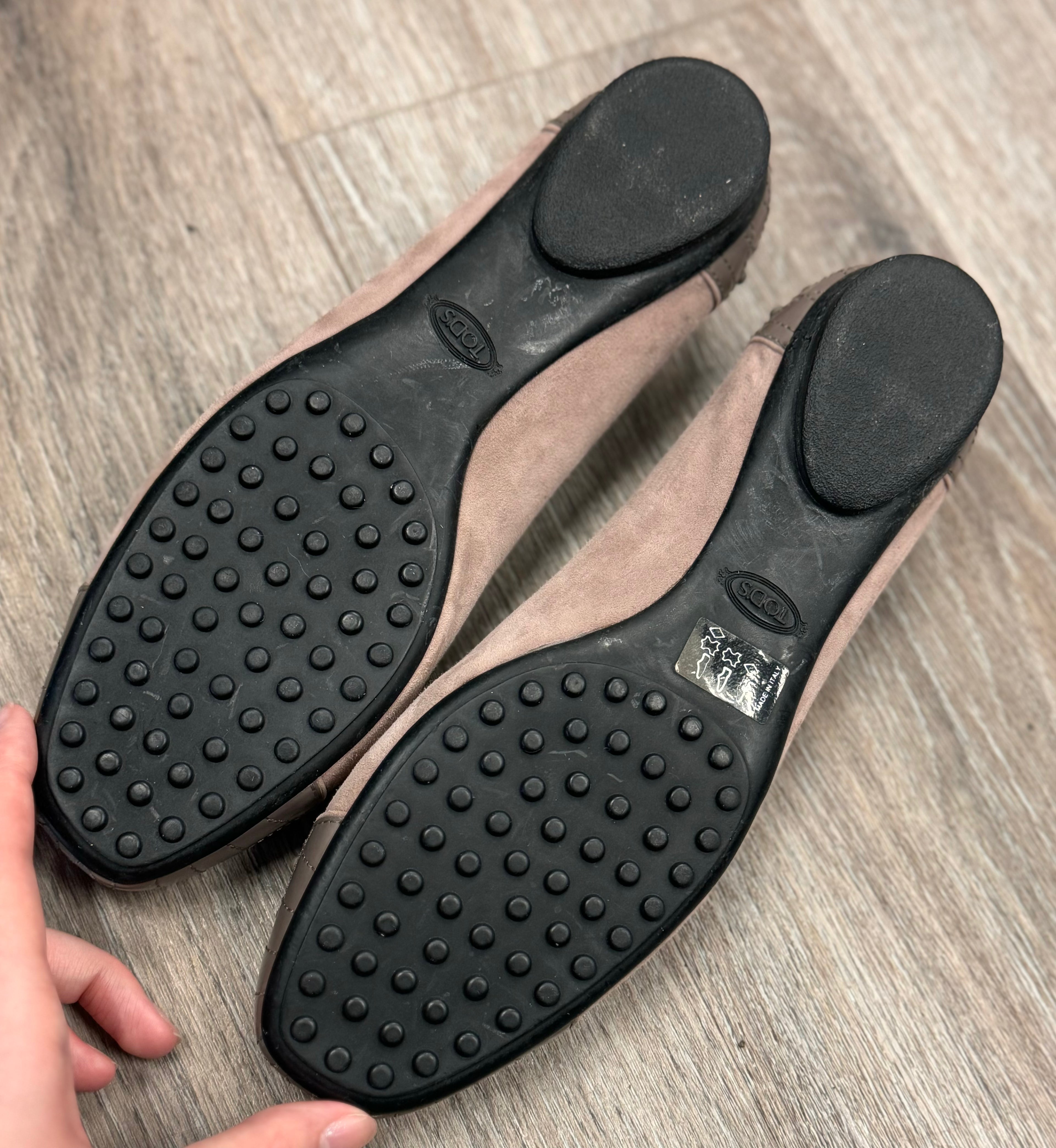 TOD’S Suede & Leather Gommino Ballet Flats Driving Shoes Sz. 38
