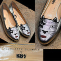 Charlotte Olympia x KISS Silver Kitty Ballet Flats Sz. 37 1/2