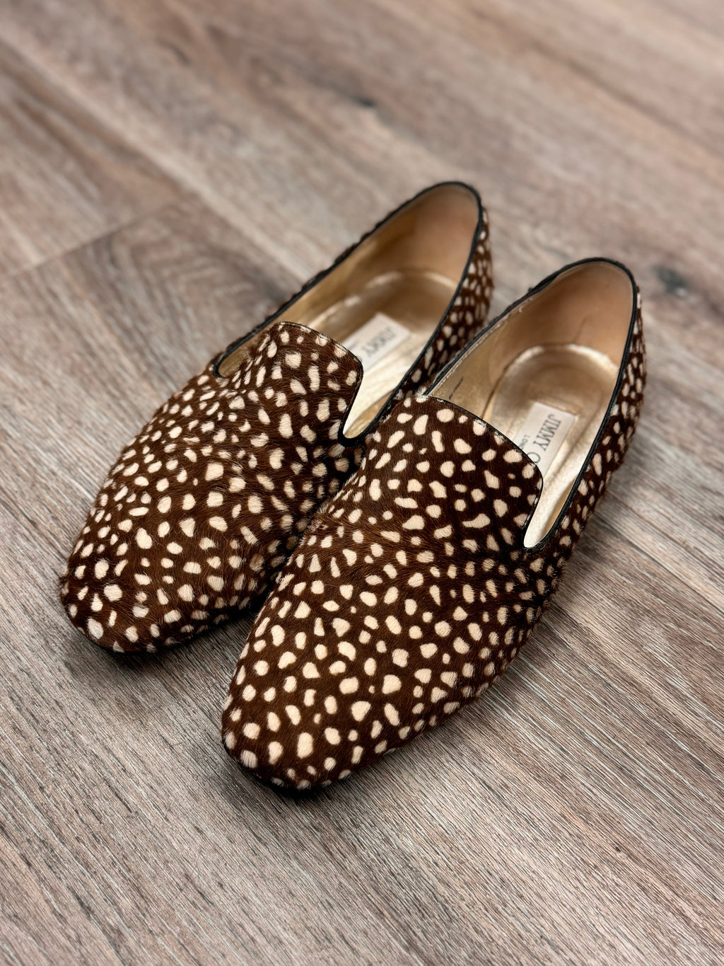 Jimmy Choo Animal Print Calf Hair Loafers Sz. 36
