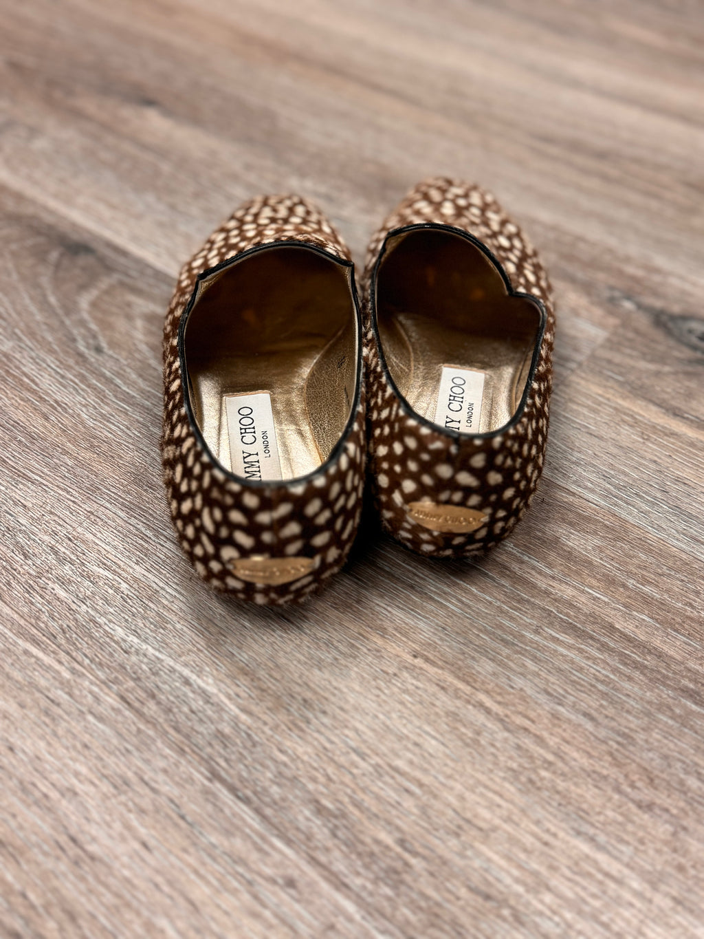 Jimmy Choo Animal Print Calf Hair Loafers Sz. 36