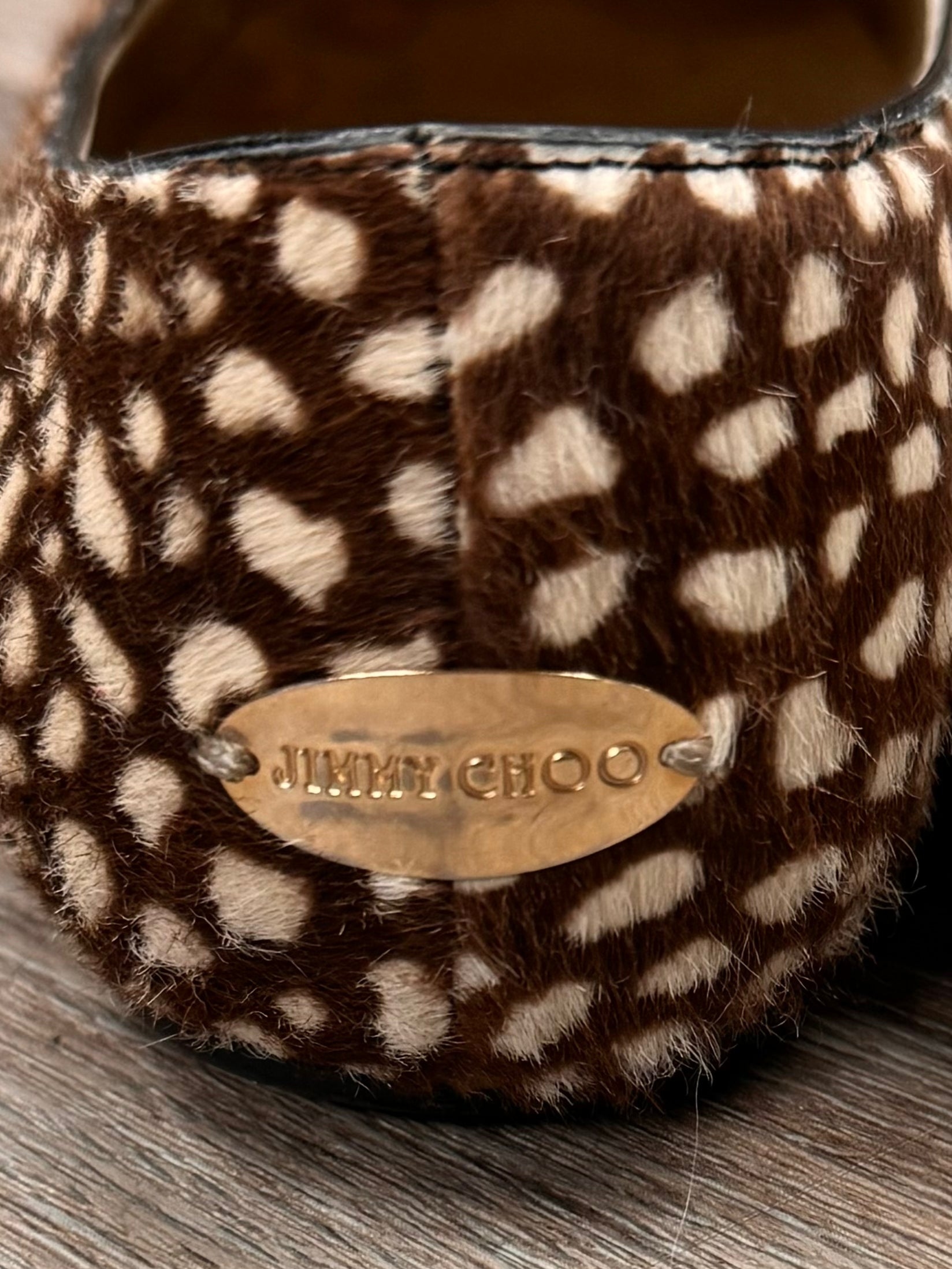 Jimmy Choo Animal Print Calf Hair Loafers Sz. 36