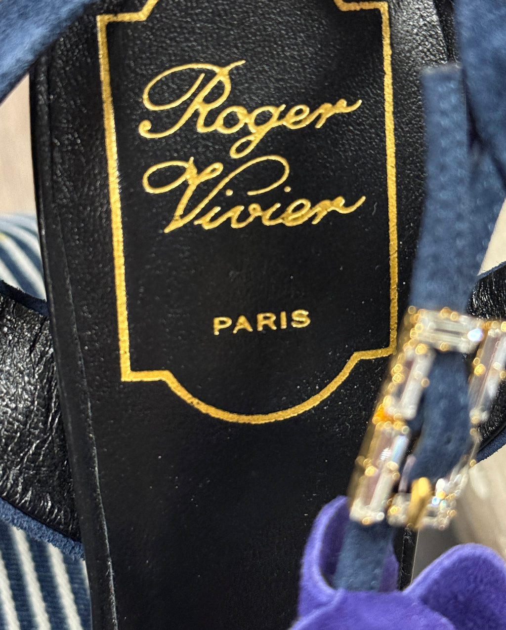 Roger Vivier Suede Floral Peep-Toe Heels Sz. 39