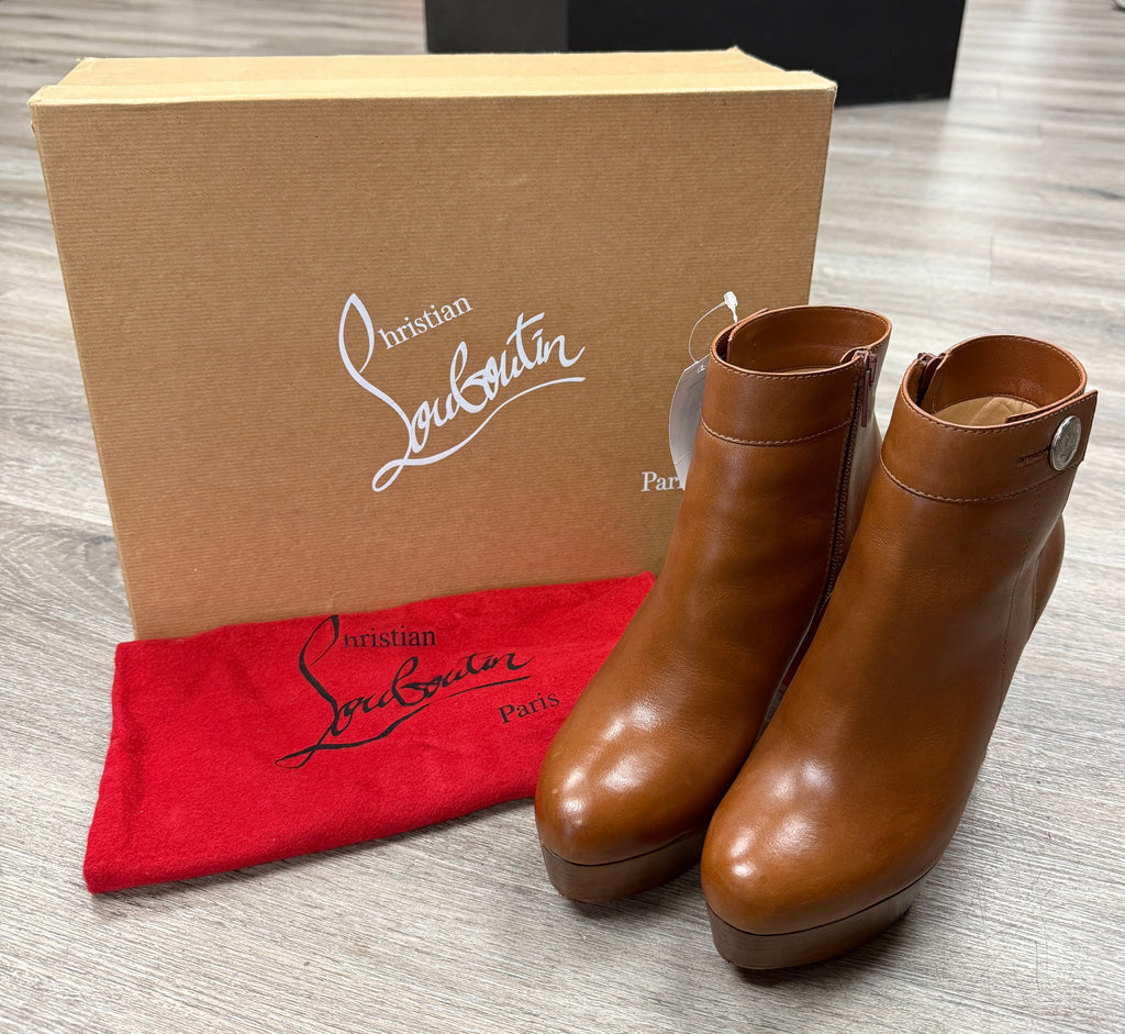 SOLD! Christian Louboutin Leather Janis Button Bootie Sz. 38 1/2