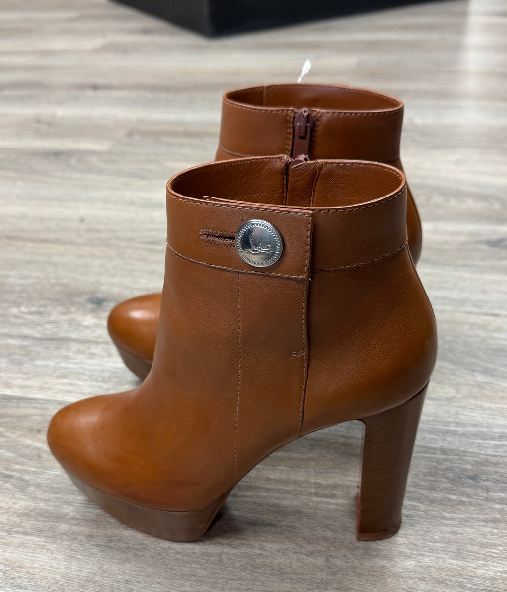 SOLD! Christian Louboutin Leather Janis Button Bootie Sz. 38 1/2