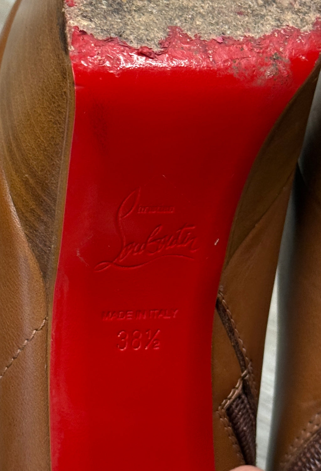 SOLD! Christian Louboutin Leather Janis Button Bootie Sz. 38 1/2
