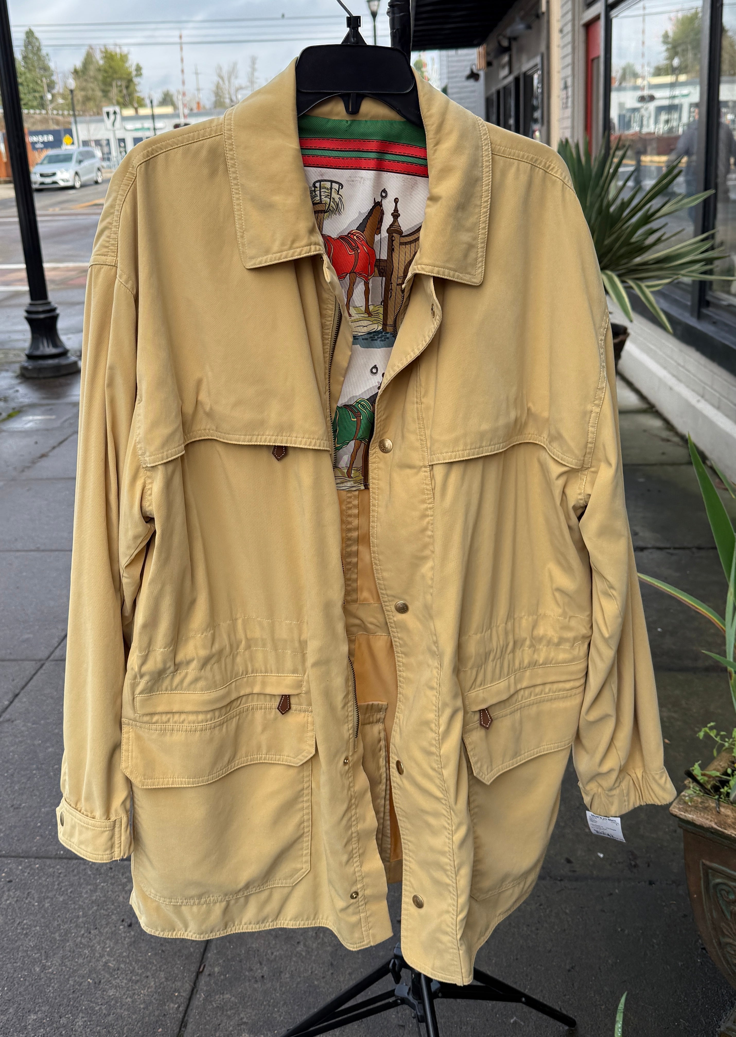 HERMES Men’s Silk Lined Field Jacket Sz. 52