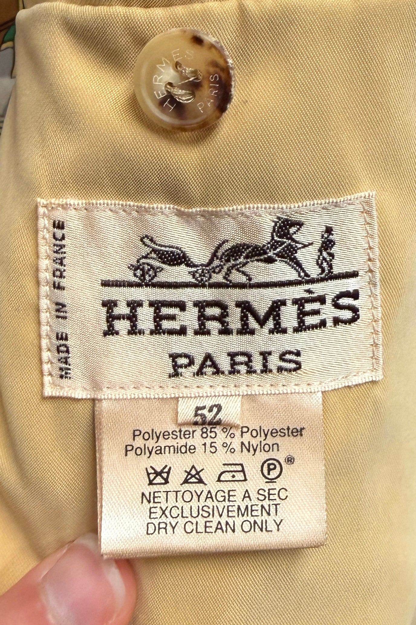 HERMES Men’s Silk Lined Field Jacket Sz. 52