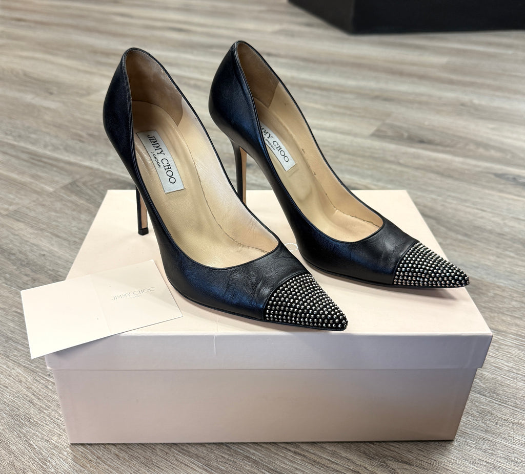 Jimmy Choo Amika Leather Studded Heels Sz. 38