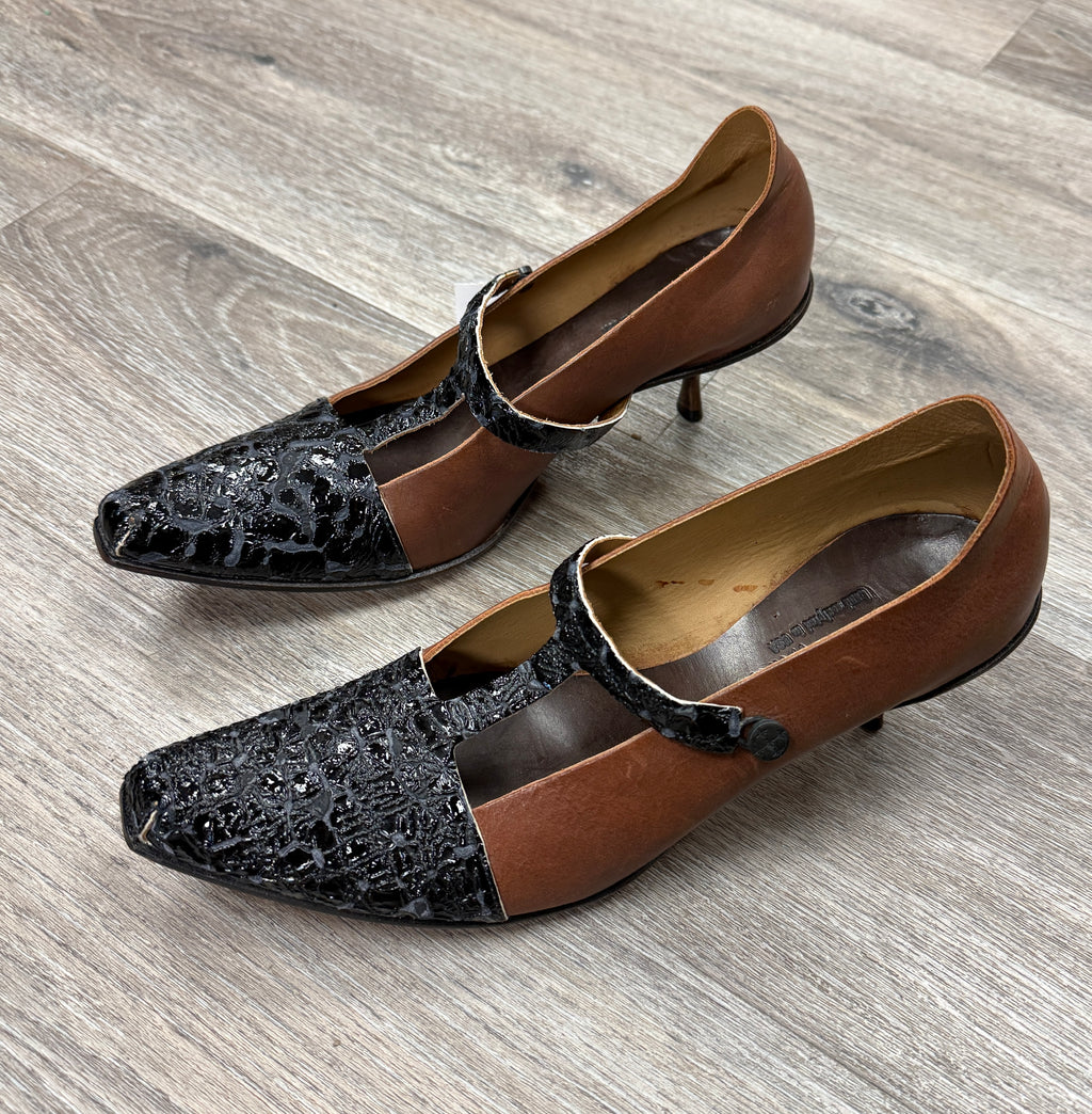 CYDWOQ 2-Tone Leather Heels (New) Sz. 41