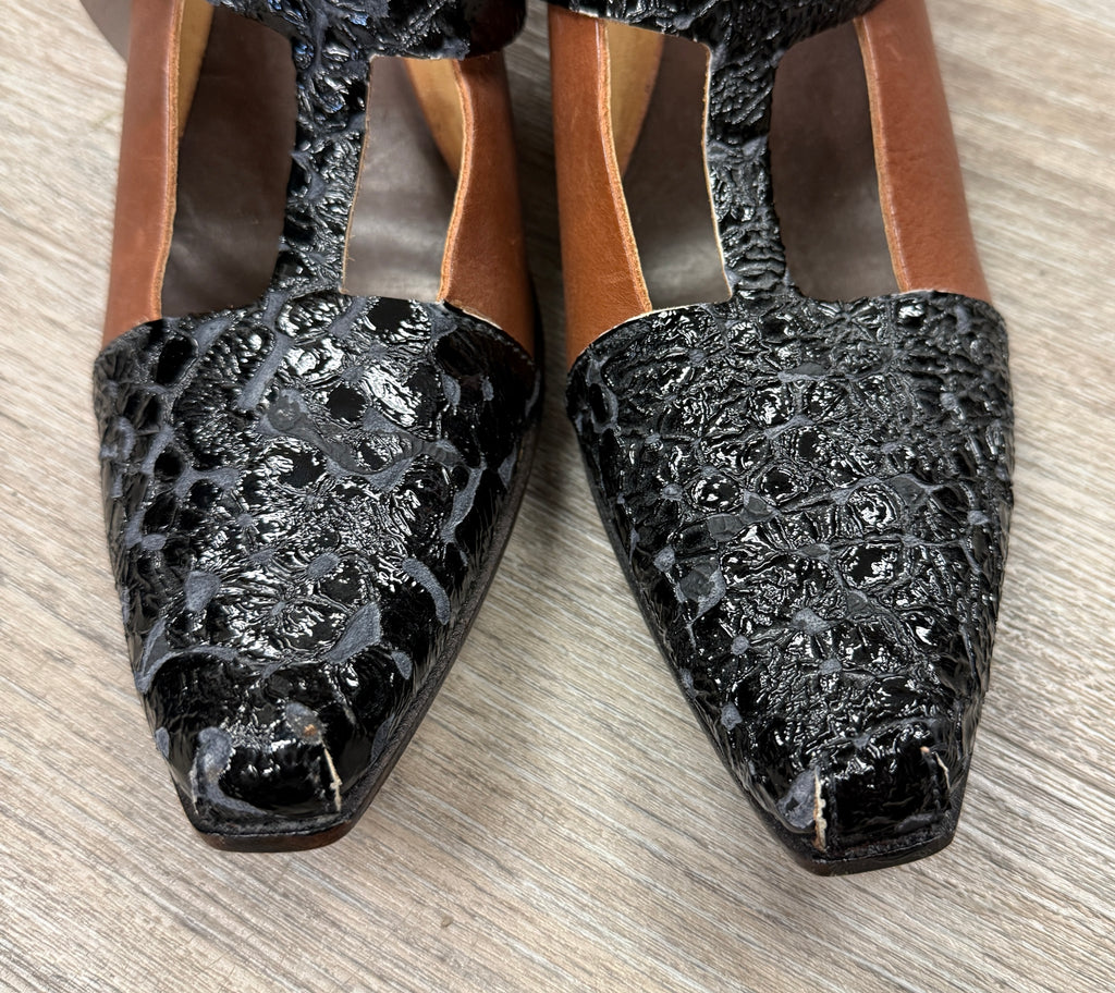 CYDWOQ 2-Tone Leather Heels (New) Sz. 41