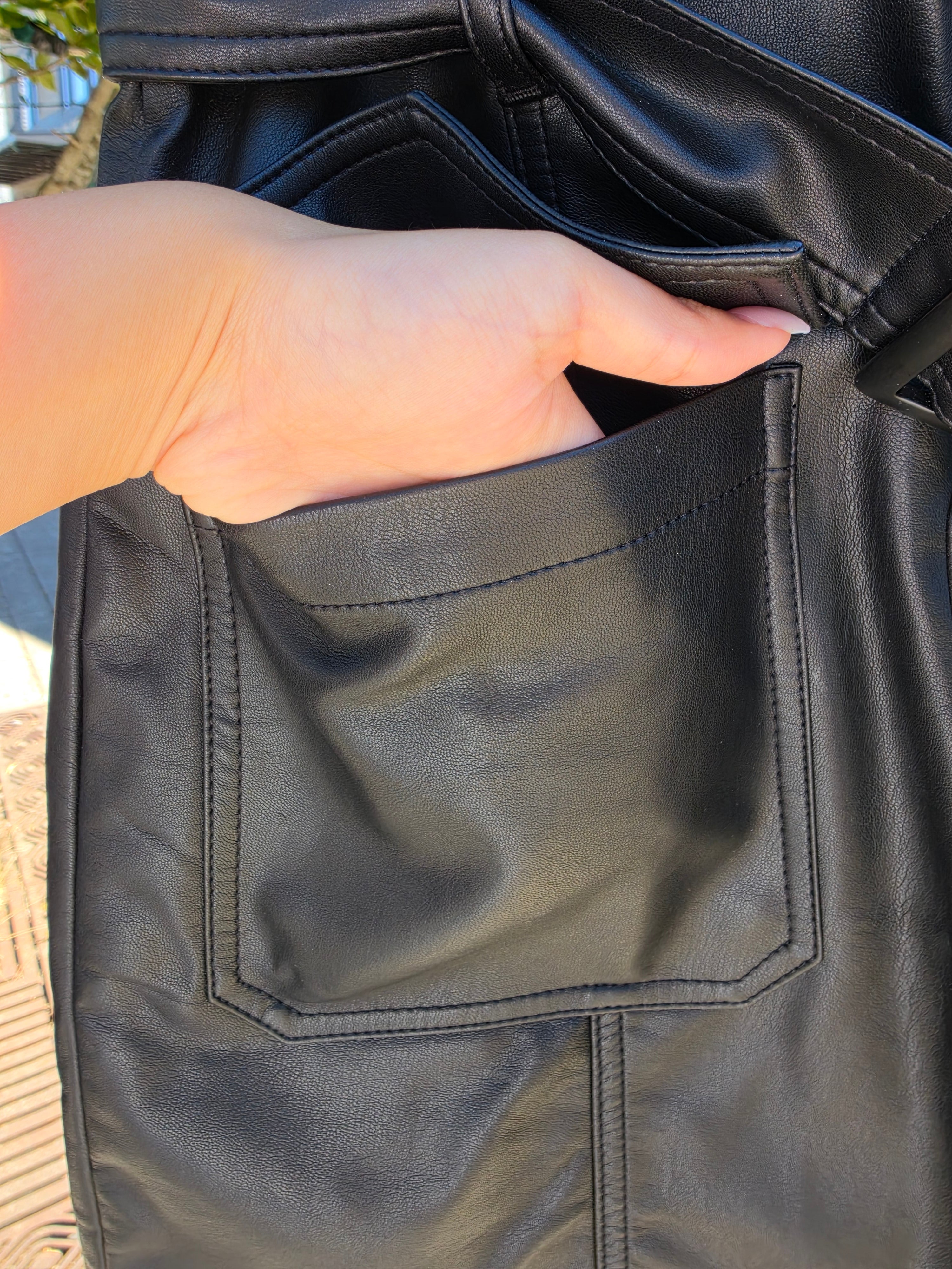Banana Republic Black Vegan Leather Belted Short Skirt (NEW!)