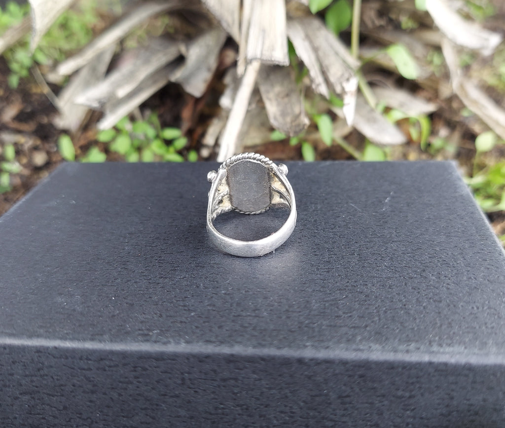 Rocky Mountain Turquoise Navajo Sterling Silver Split Shank Ring Sz. 7