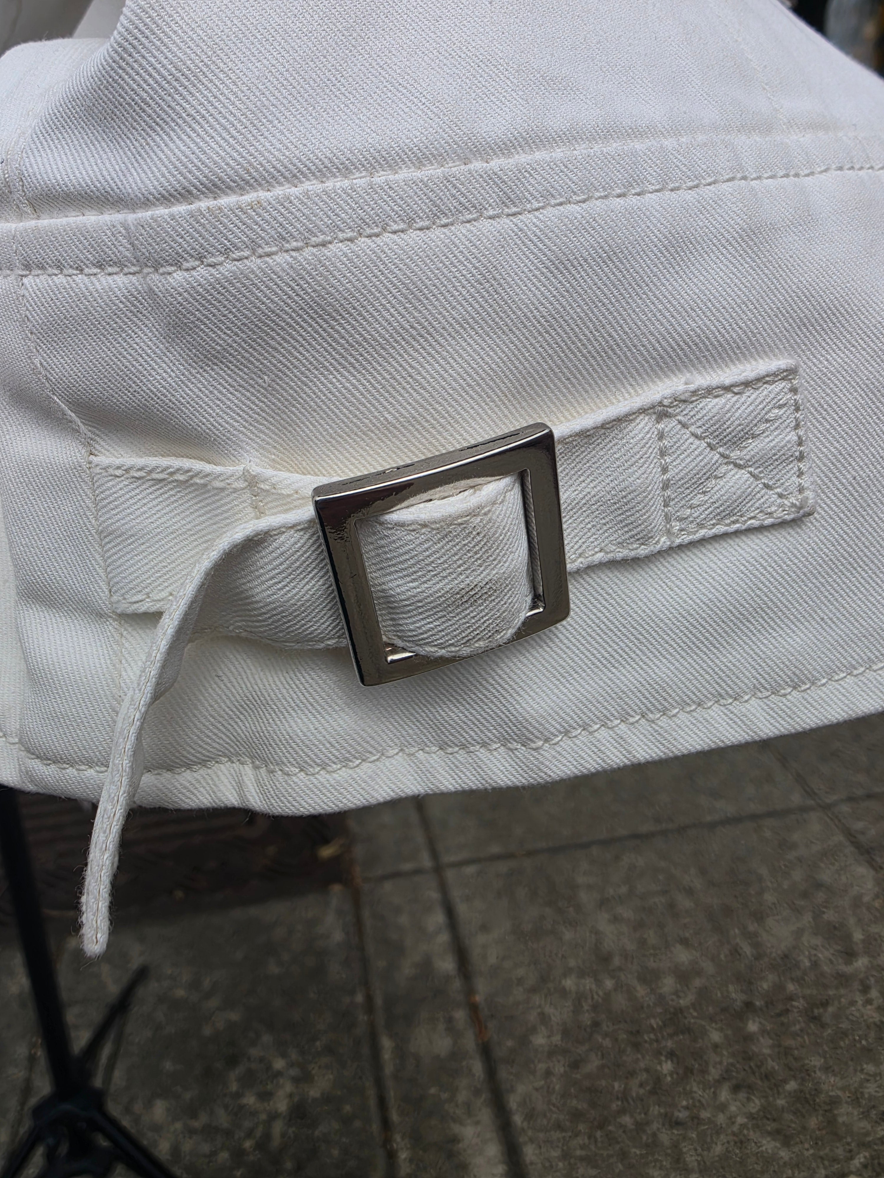 7 For All Mankind White Zip Jean Jacket Sz. Medium