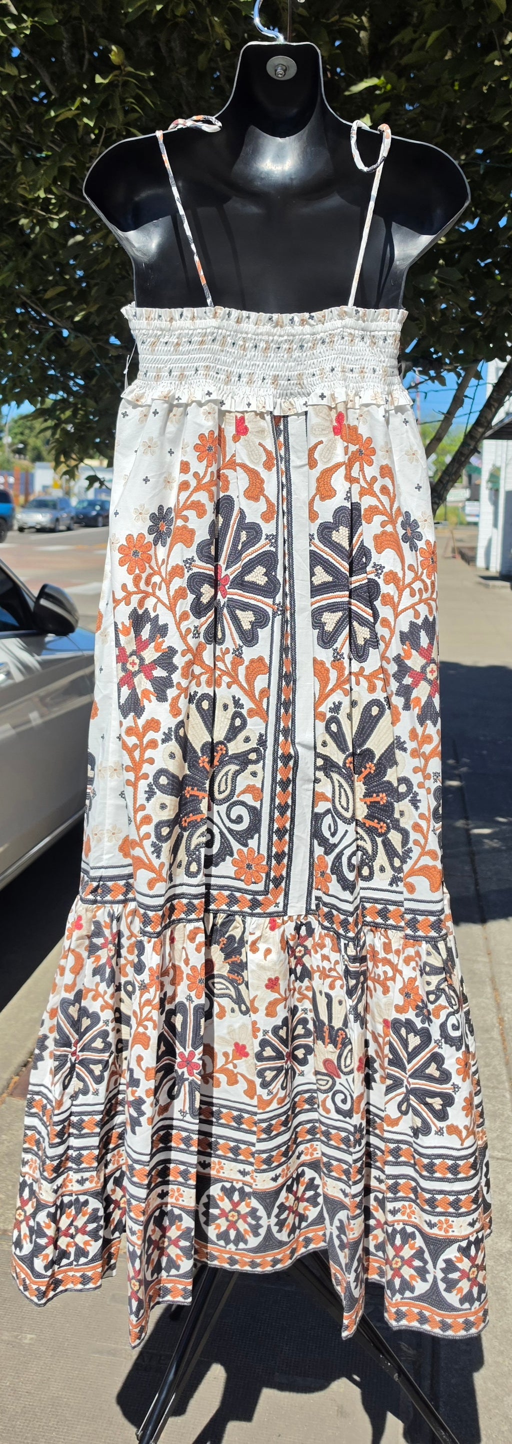 FARM RIO Flower Fan Tapestry Midi Dress NEW! - Large