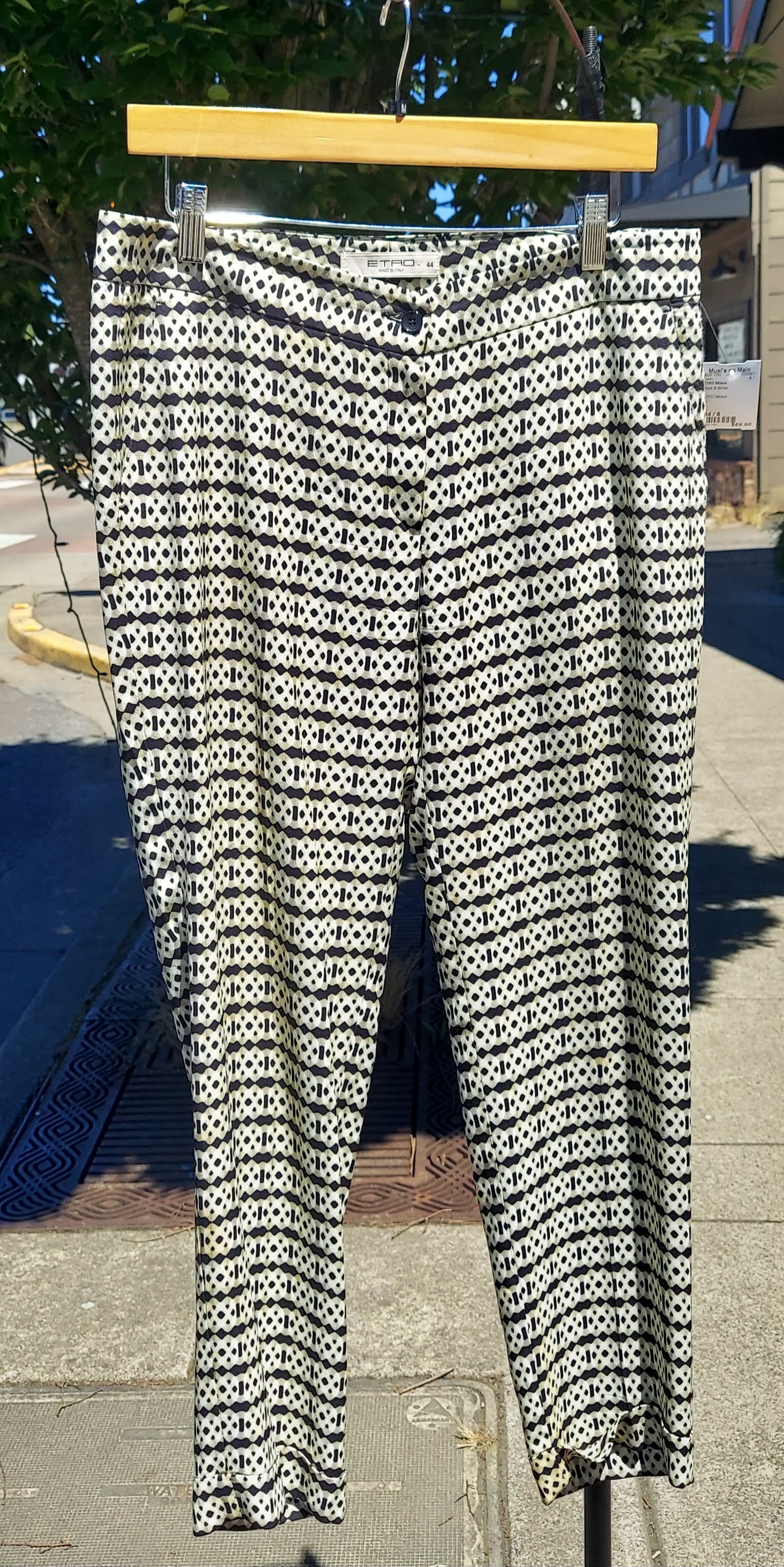 ETRO Milano Straight-leg Geometric Pattern Pants Sz. 44/8
