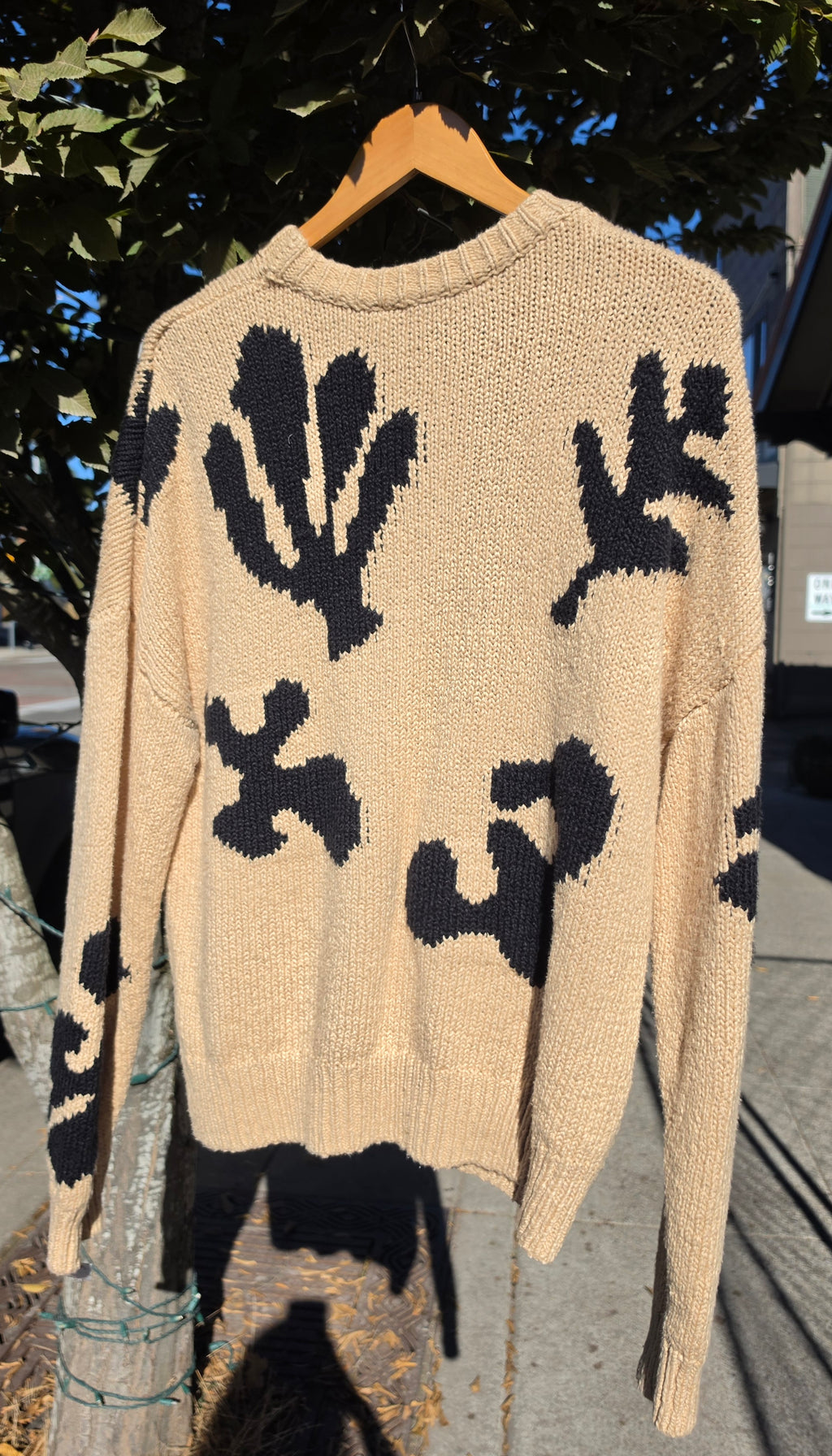 FRAME Crew Neck Pullover 'Abstract Intarsia' Unisex Sweater Sz. Medium