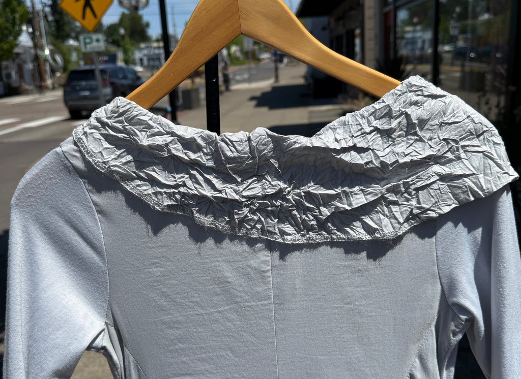 Zone Bleue PARIS 3/4 Sleeve Boho Gothic Ruffle Vintage Dress Sz. Small